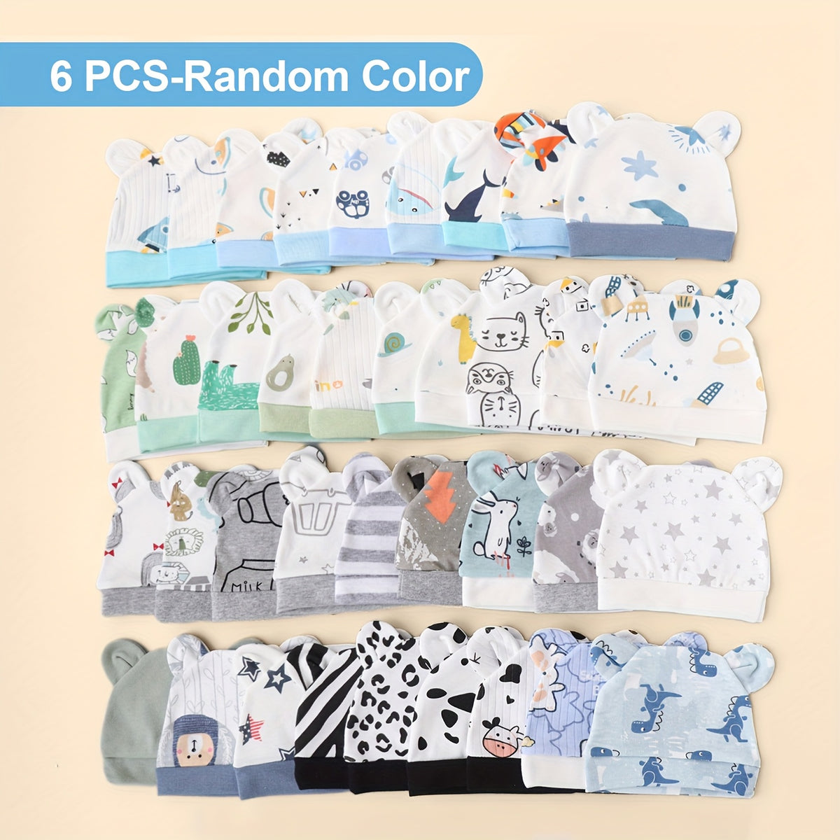 LAPI.ZAPI Ensemble de 6 pièces Bébé Couleur Aléatoire Combinée Chapeau — Monptitlou Image