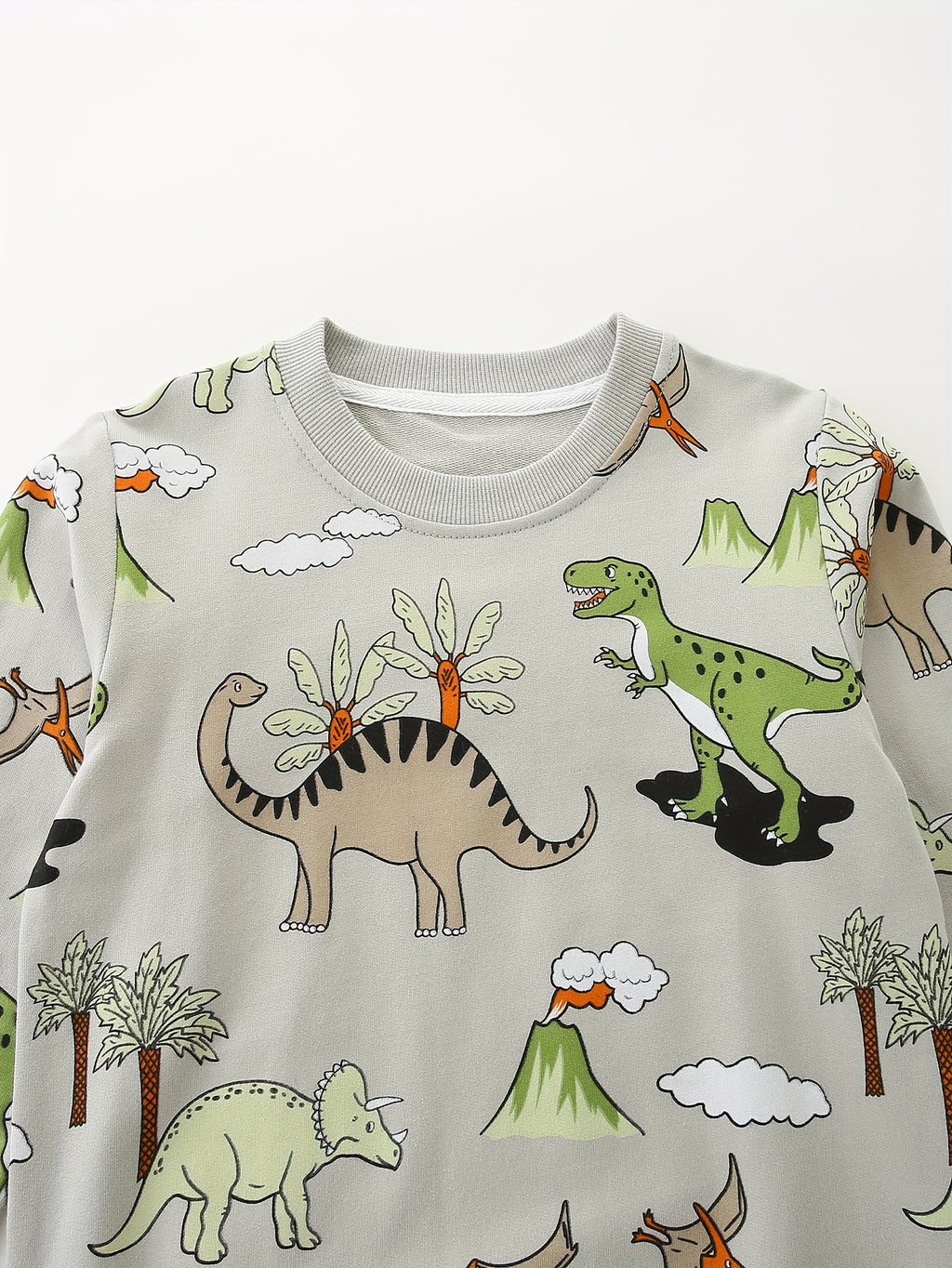 Ensemble mode garçon print dinosaure cartoon tendance printemps/automne — Monptitlou