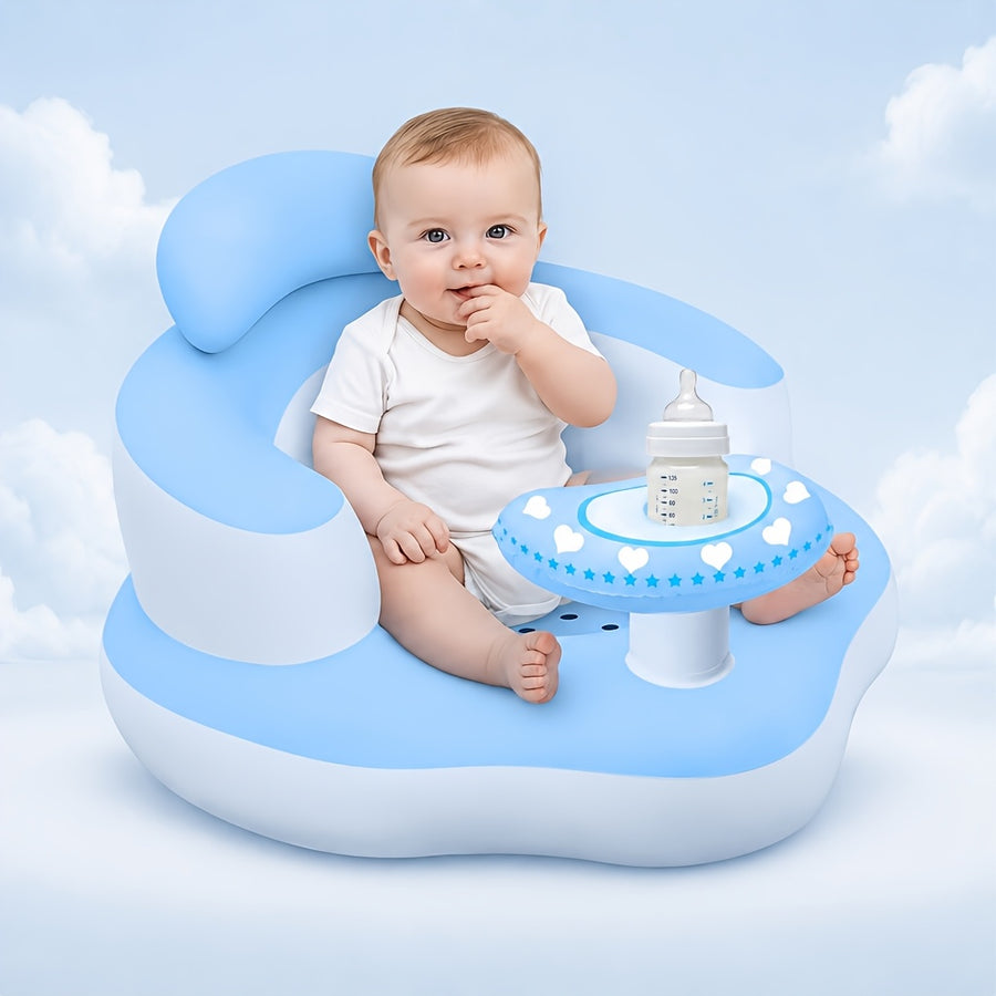 Siège gonflable pour bébé avec plateau amovible et dossier soutenant — Monptitlou