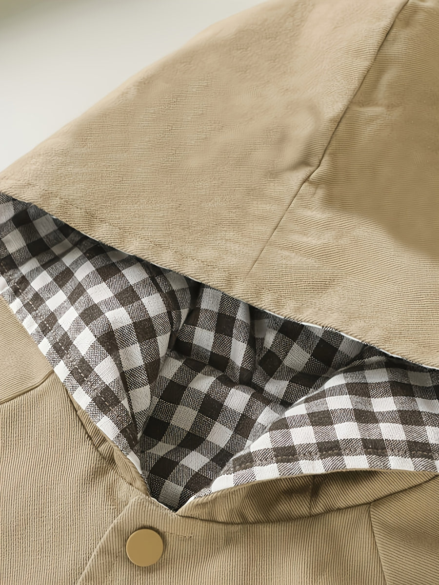 Veste à capuche manches longues couleur unie décontractée pour bébés — Monptitlou