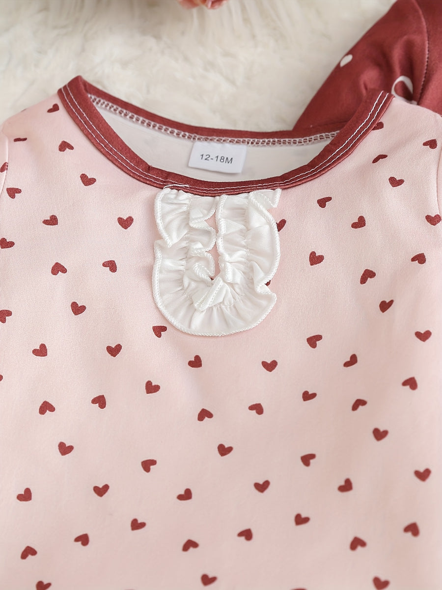 Pyjamas pour filles motif floral/cœur/nœud doux et confortable — Monptitlou