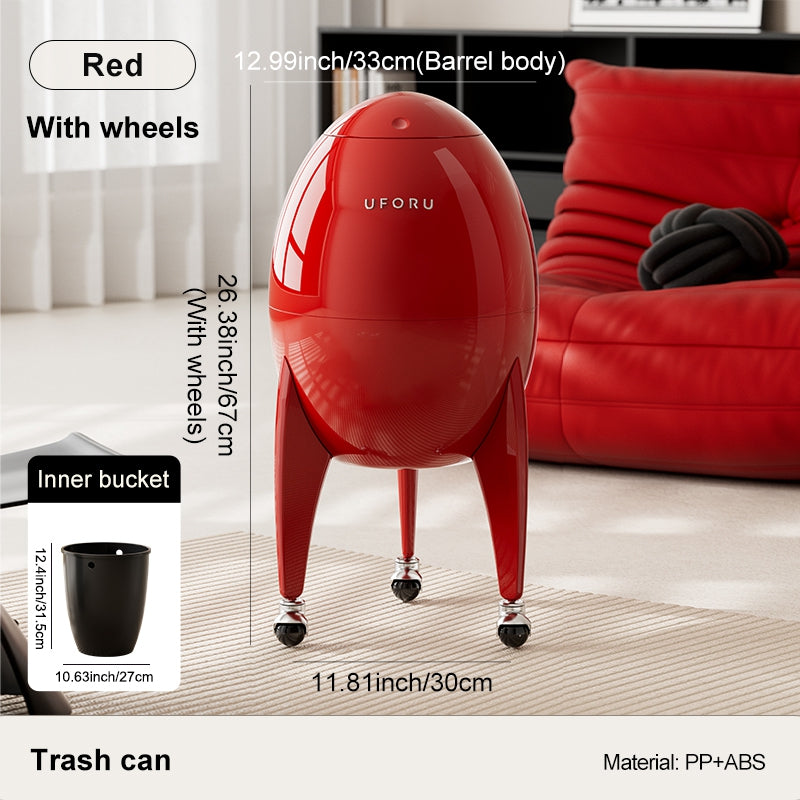 [Poubelle décorative à roues] 1 pc Poubelle UFORU Design Fusée Créatif — Monptitlou