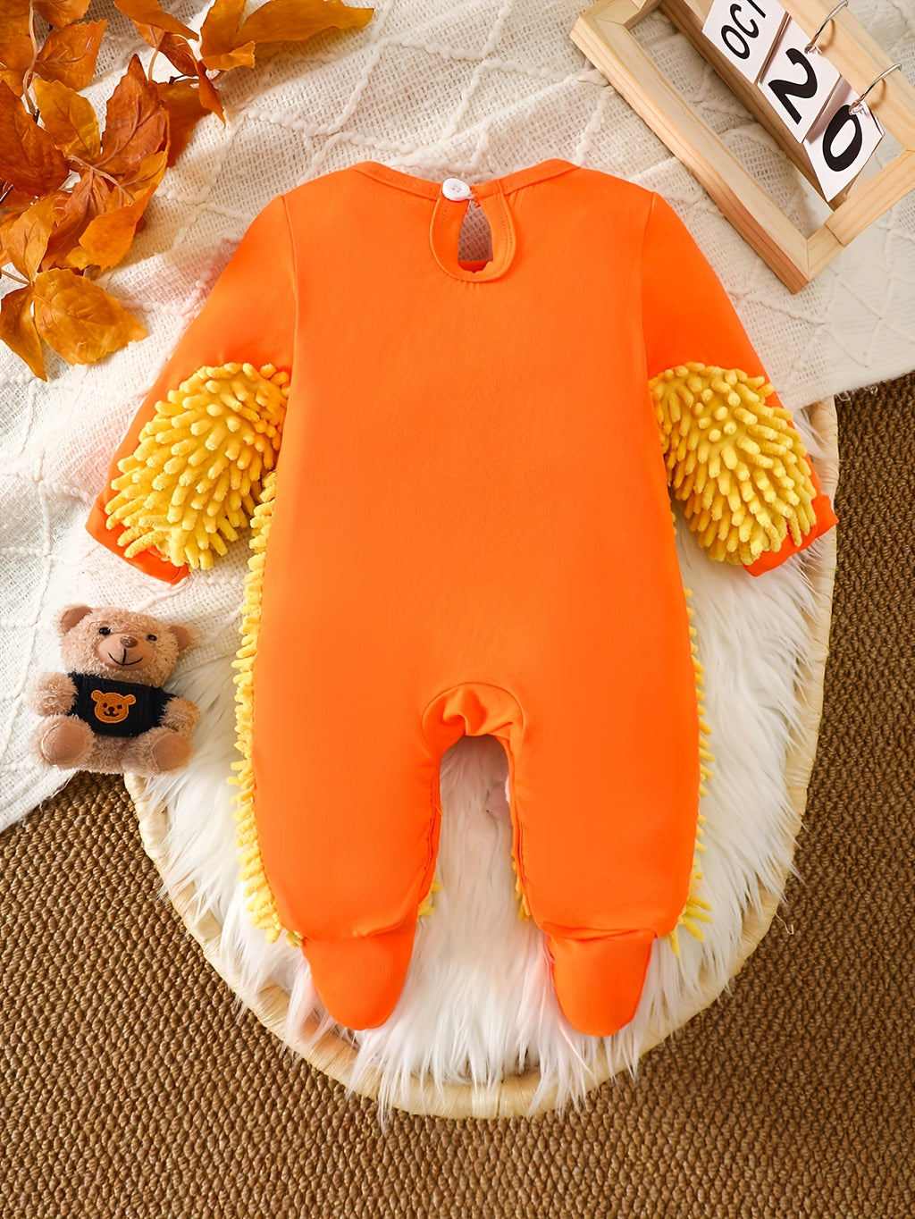 Body d'automne-hiver à manches longues pour garçons avec badge ours en — Monptitlou