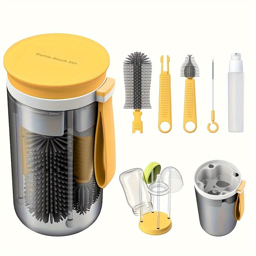 Ensemble de brosses à biberons portables en silicone, brosse apaisante — Monptitlou Image