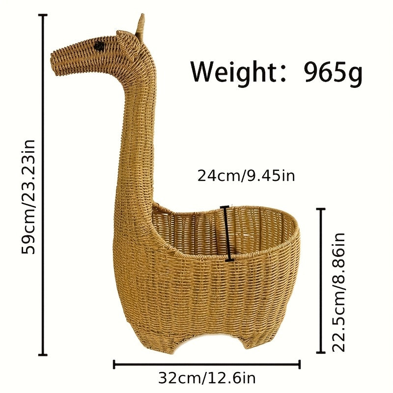 Panier de rangement en rotin tressé main girafe adorable pour chambre — Monptitlou