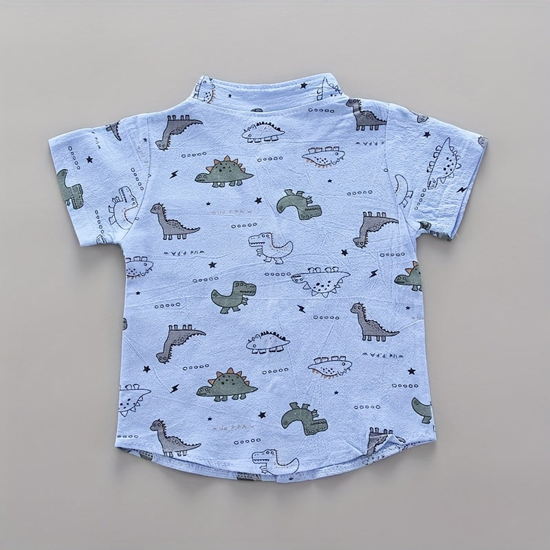 Chemise à manches courtes décontractée pour jeunes, motif animaux, été — Monptitlou