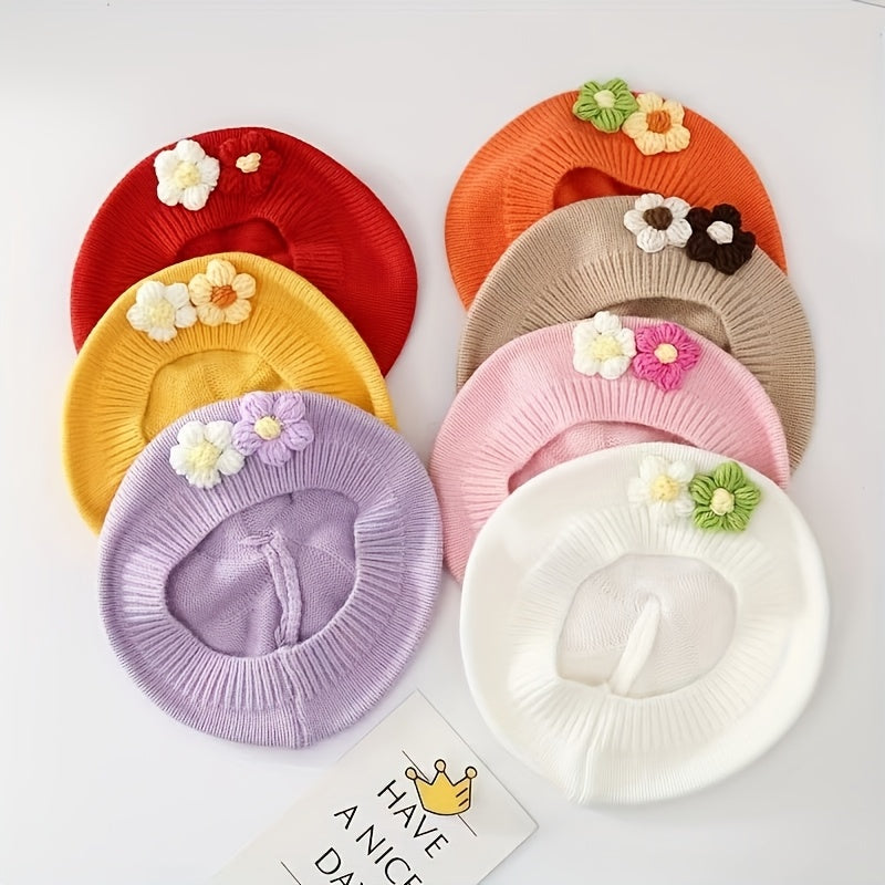 /Pack Béret pour Bébé - Béret Français Tricoté Extensible avec Jolie — Monptitlou