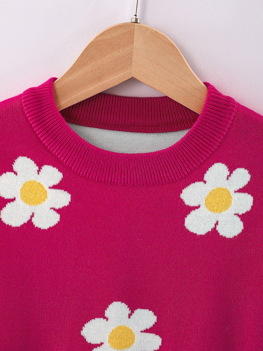 Pull col rond pour fille motif fleuri pour l'hiver, photo 16