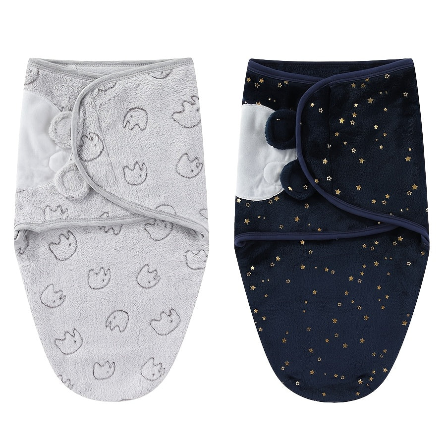 Couvertures enveloppantes pour nouveau-né avec motif en peluche — Monptitlou