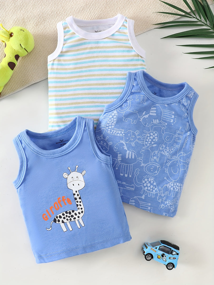T-shirts sans manches pour nouveau-né printemps/été, tissu doux — Monptitlou