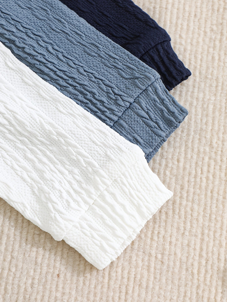 Ensemble 6 pièces pour nouveau-né motif ours brodé, texture jacquard — Monptitlou