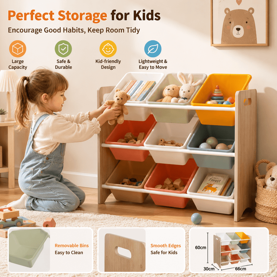 Meuble Rangement Enfant 60x64cm Multicolore — Monptitlou