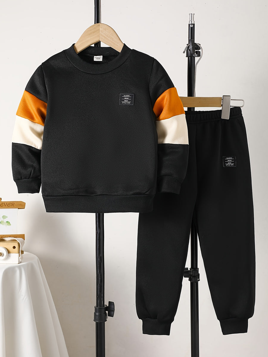 Ensemble 2 pièces. Ensemble de sweat-shirts décontractés à col ras du — Monptitlou