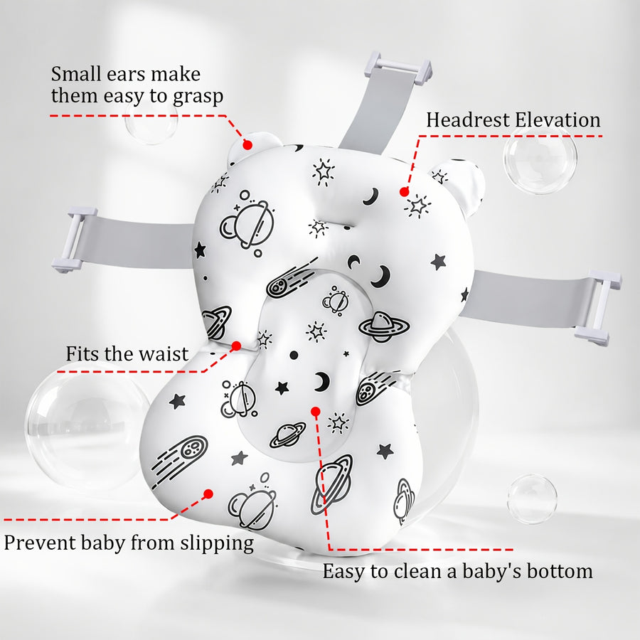 Coussin de siège de support de bain pour nouveau-né avec oreilles — Monptitlou