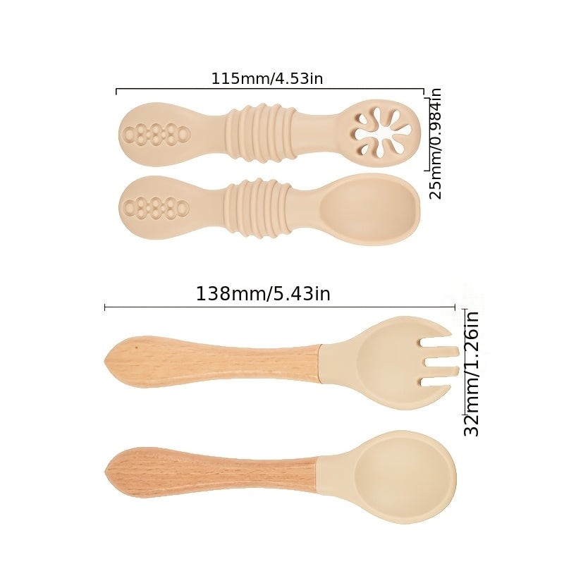 [Ensemble 4 pièces bébé] 4 pièces Ensemble Cuillère et Fourchette en — Monptitlou