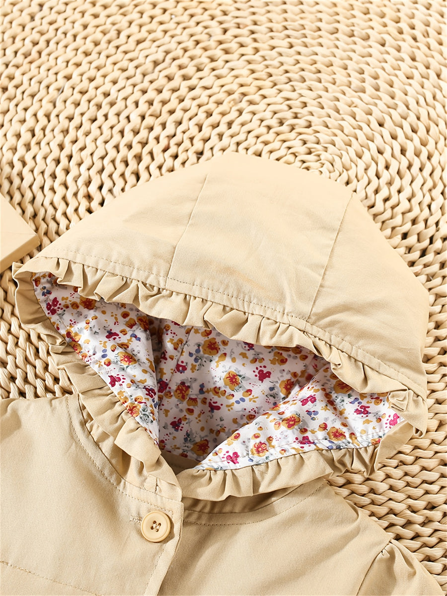 [Veste bébé fille coupe-vent] Veste à capuche automne nouveau style
