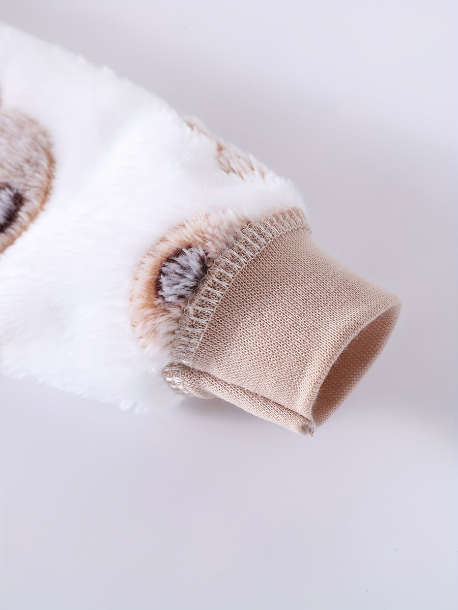 Combinaison polaire à capuche ourson pour bébé fille