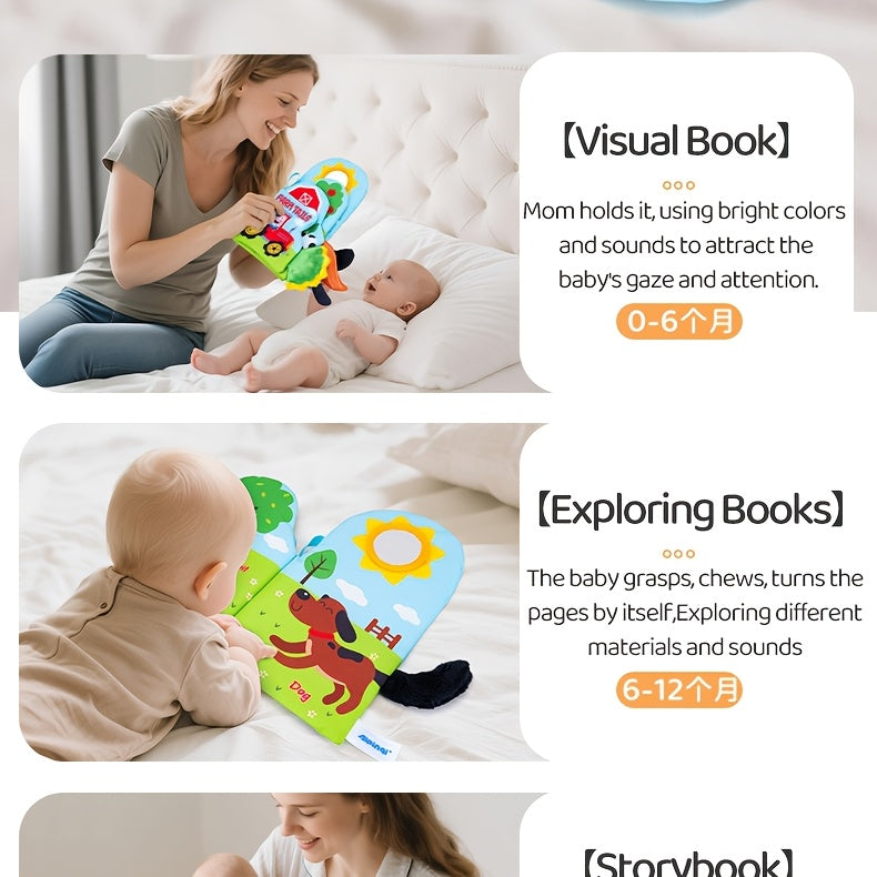 Livre en tissu pour bébé 0+ pour nourrissons — Monptitlou