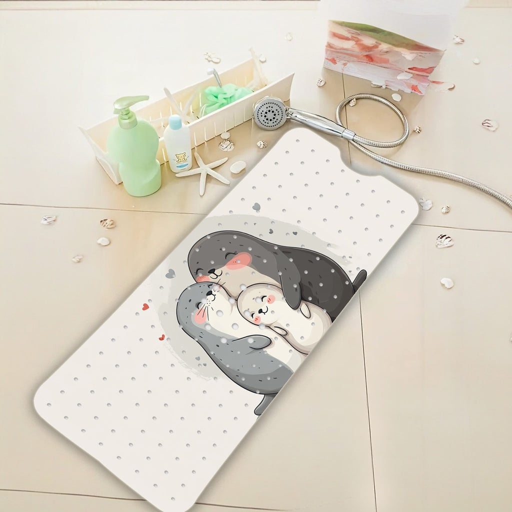 [Tapis de Bain Cartoon] Phoques Mignons en Étreinte — Monptitlou