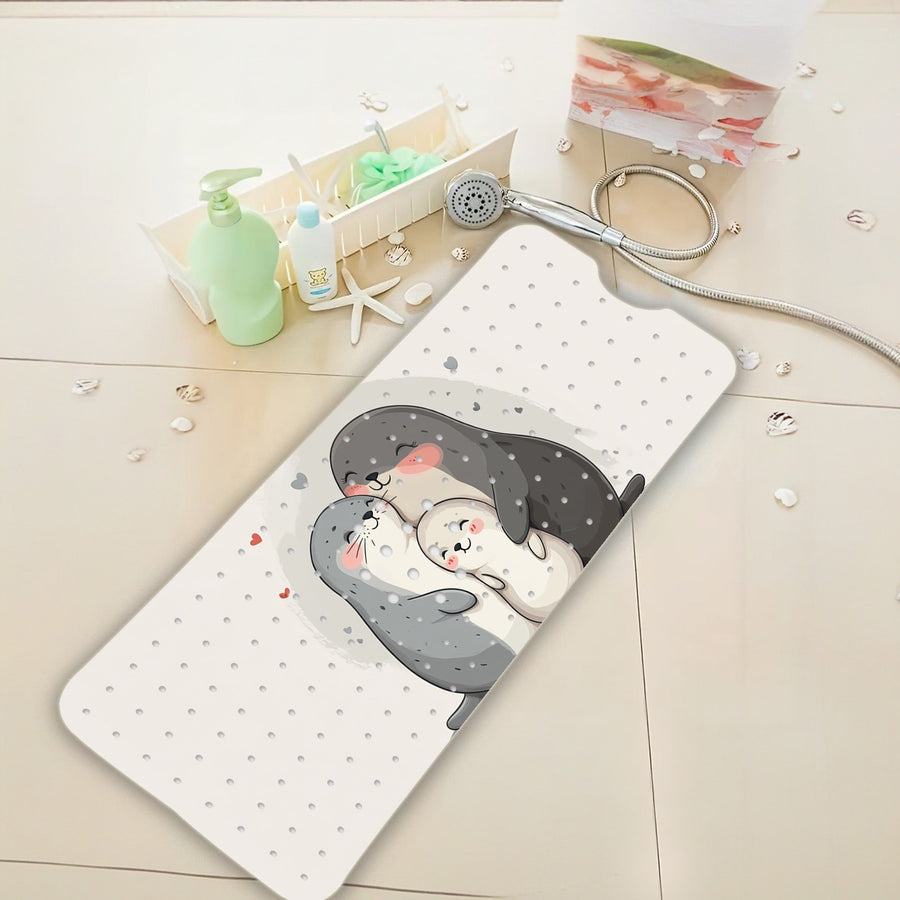 [Tapis de Bain Cartoon] Phoques Mignons en Étreinte — Monptitlou