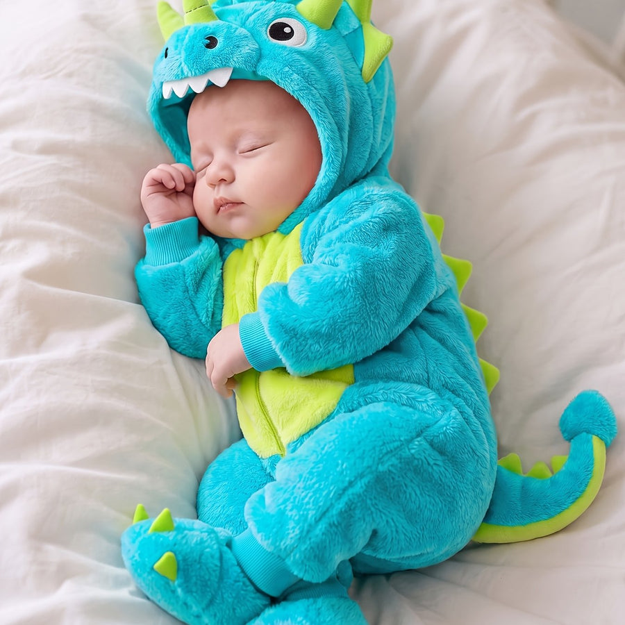 Barboteuse-grenouillère chaude à capuche pour bébé garçon avec petit — Monptitlou