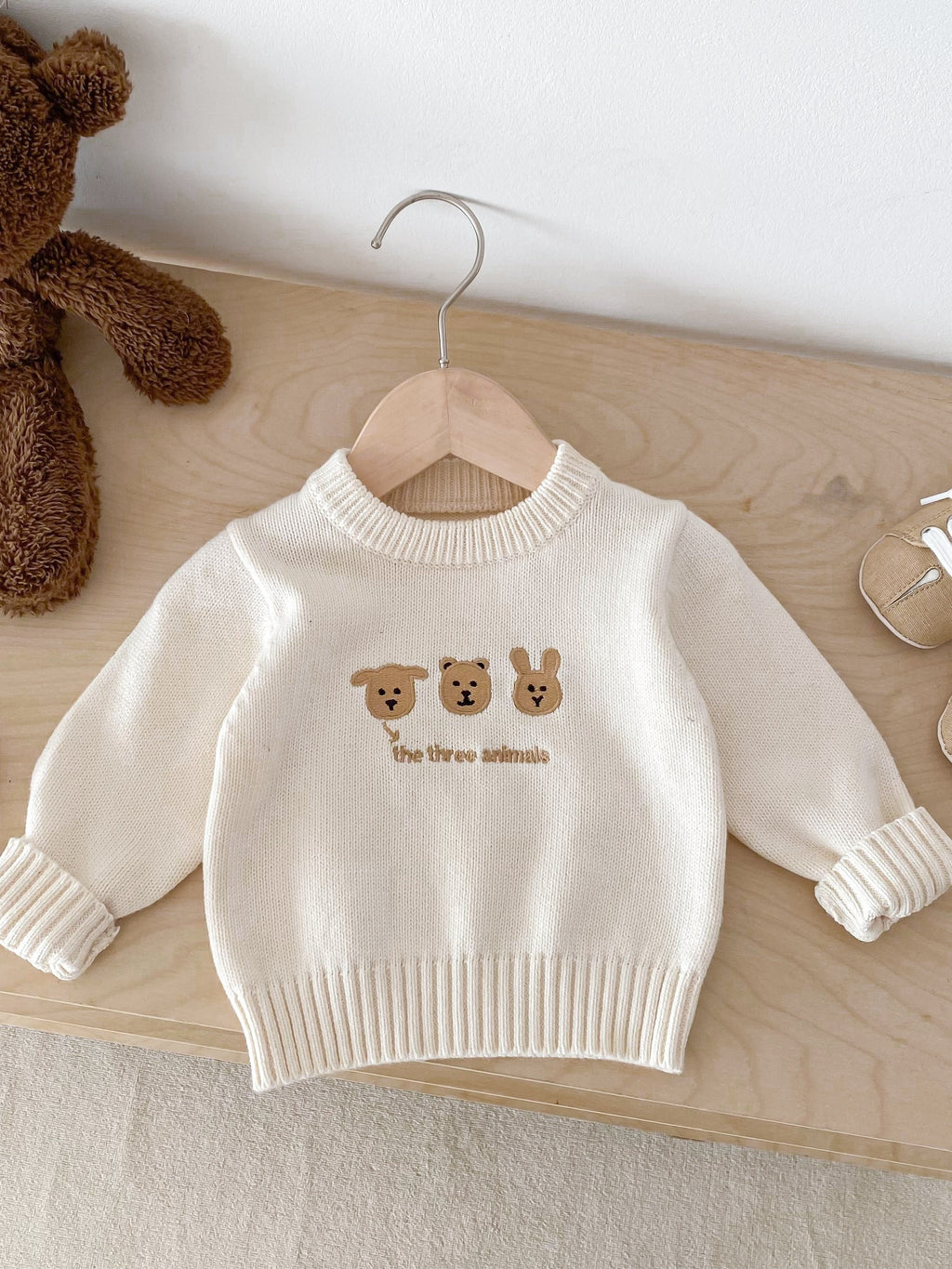 Pull Bébé Animaux Tricot Haut Automne Bébé Col Rond Pull Chaud Couche — Monptitlou