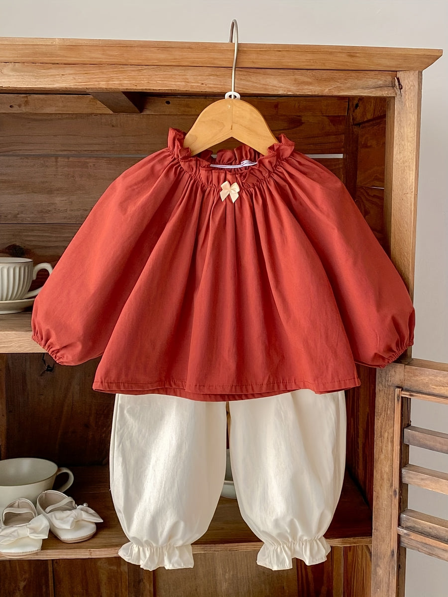 Vêtements bébé fille 0-3 ans col en bois manches longues chemise et — Monptitlou