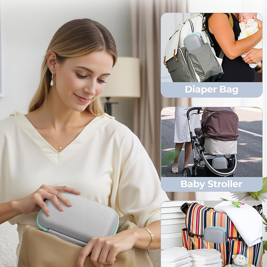 Set de soins 9 pièces blanc avec trousse portable grise — Monptitlou