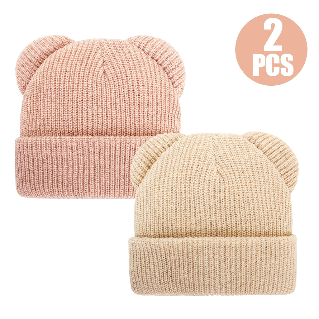 Bonnets tricotés chauds pour enfants, oreilles d'ours mignonnes — Monptitlou