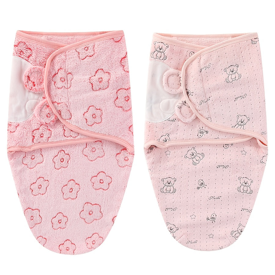 Couvertures enveloppantes pour nouveau-né avec motif en peluche — Monptitlou