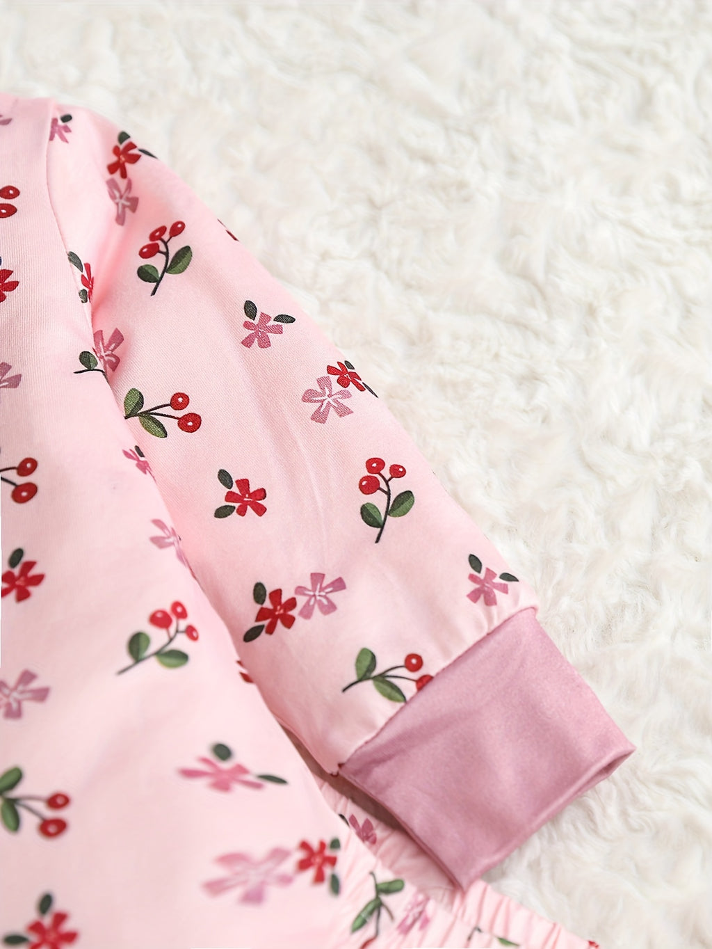 Pyjamas pour filles motif floral/cœur/nœud doux et confortable — Monptitlou