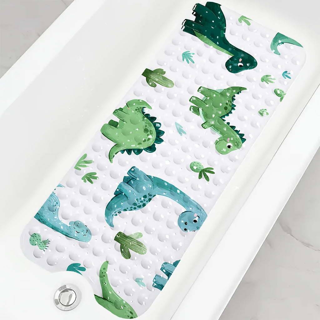 1 tapis de baignoire imprimé motif dessin animé, motif dinosaure vert — Monptitlou