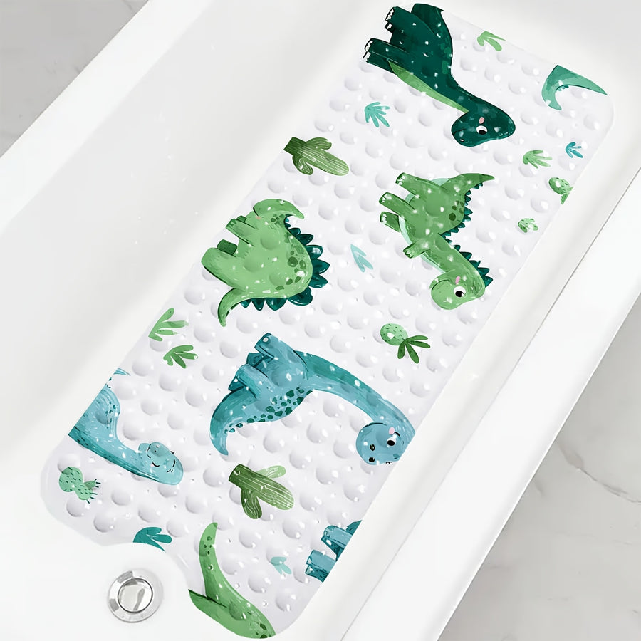 1 tapis de baignoire imprimé motif dessin animé, motif dinosaure vert — Monptitlou