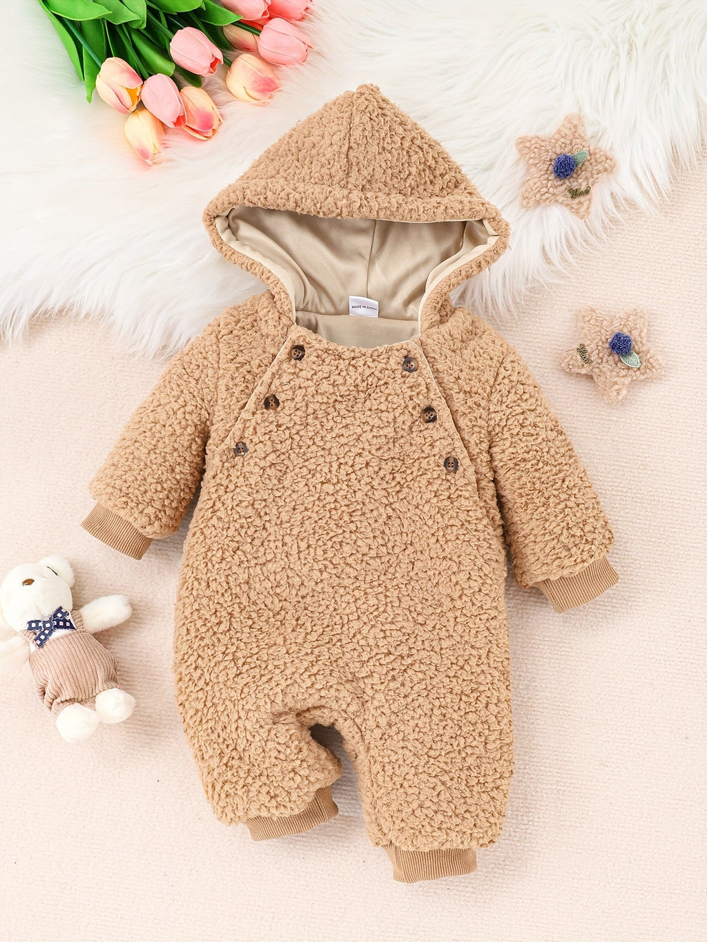 Combinaison chaude d'automne et d'hiver pour bébés filles et garçons — Monptitlou
