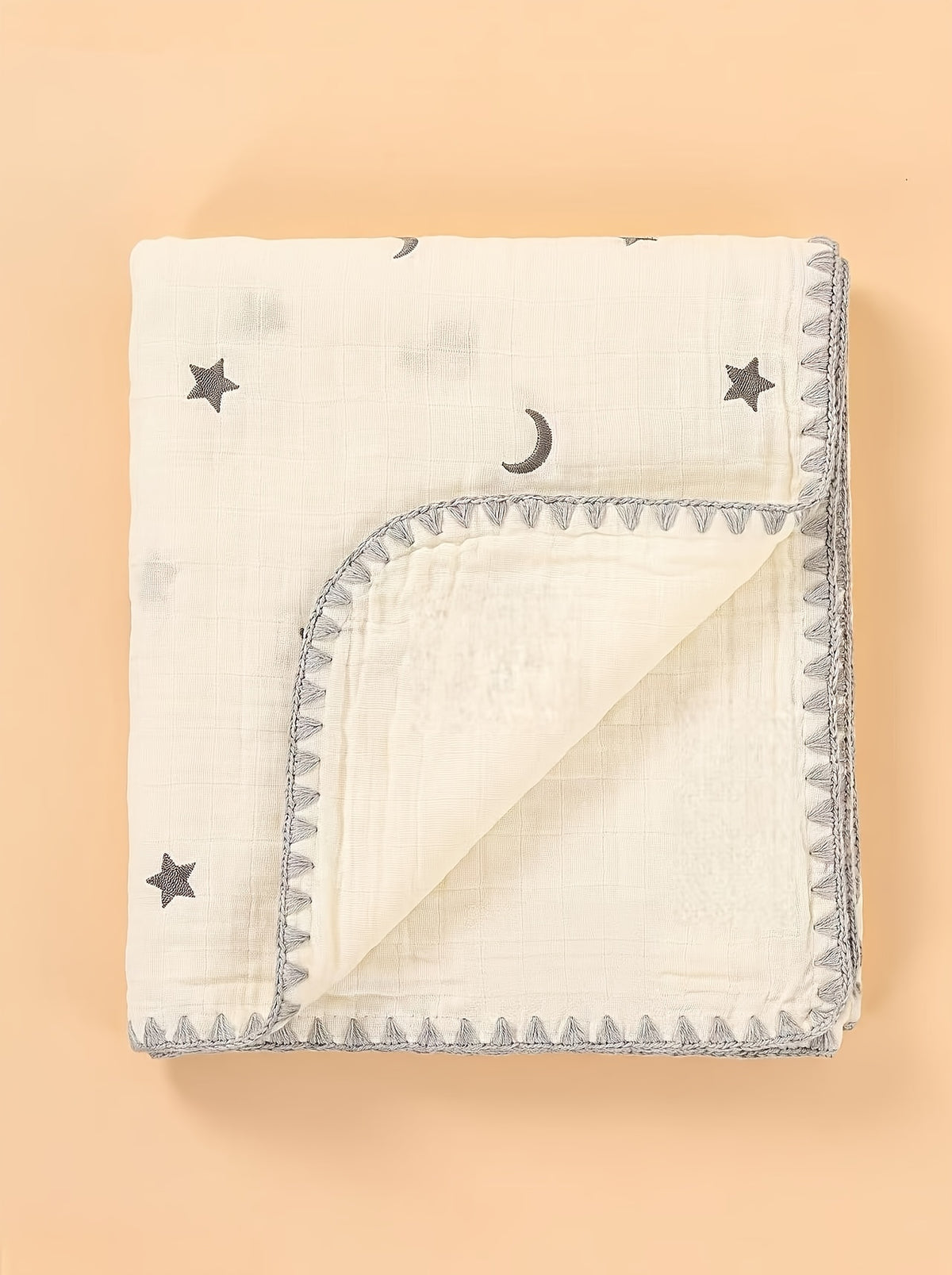Couverture pour enfant 1 pièce en gaze de coton brodée — Monptitlou Image