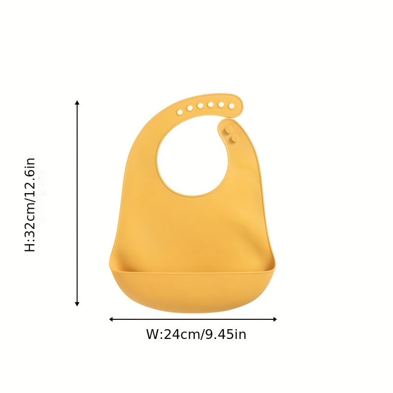 1 bavoir en silicone pour bébé, bavoir uni pour nourrisson — Monptitlou