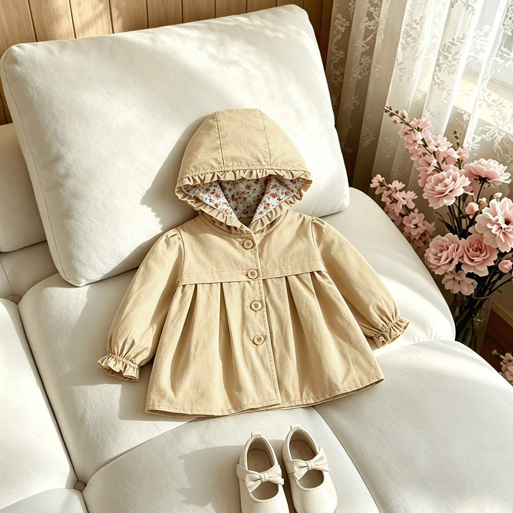 [Veste bébé fille coupe-vent] Veste à capuche automne nouveau style — Monptitlou