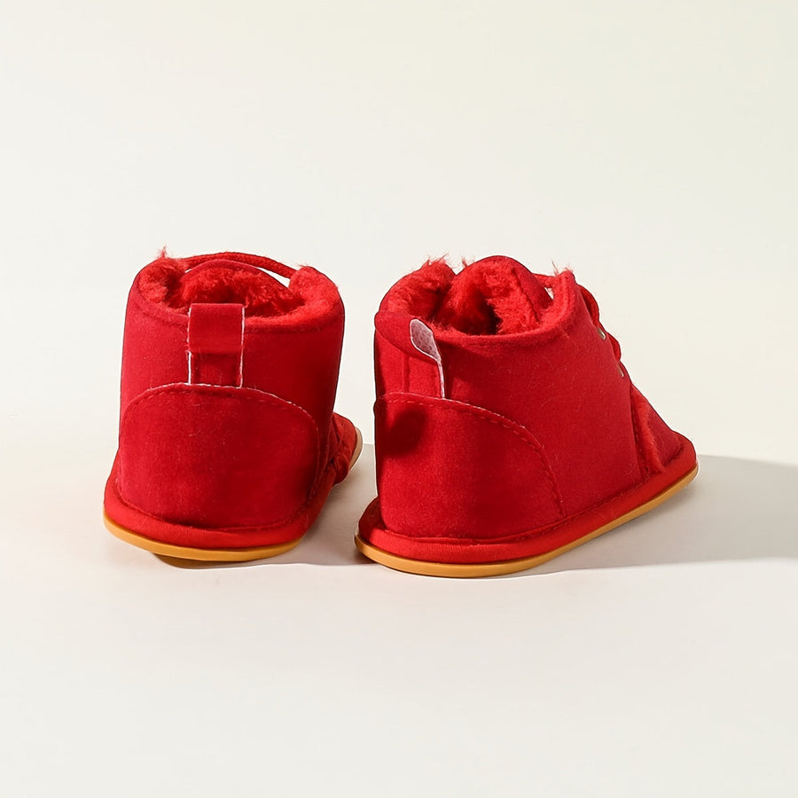 Chaussures d'Hiver pour Enfants 0-18 Mois Semelle Souple Doublure Polaire Style Coréen Chaussons de Marche Bébé 0-1 An 2