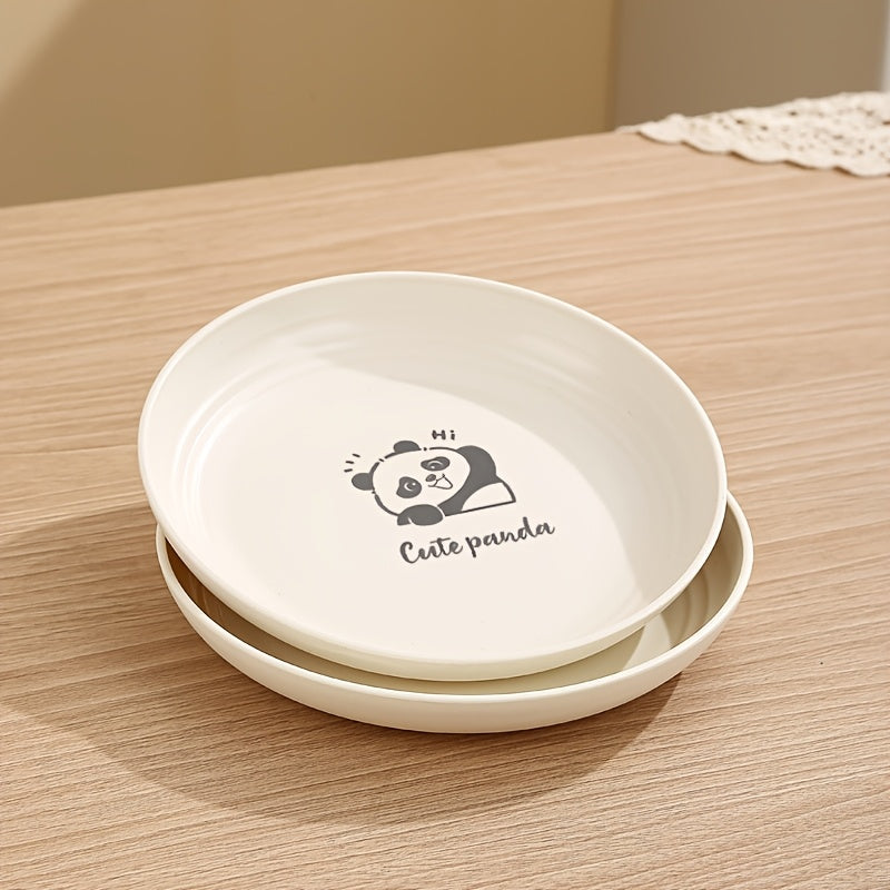 Assiette à diner ronde et crémeuse en plastique, 19.81 cm — Monptitlou Image