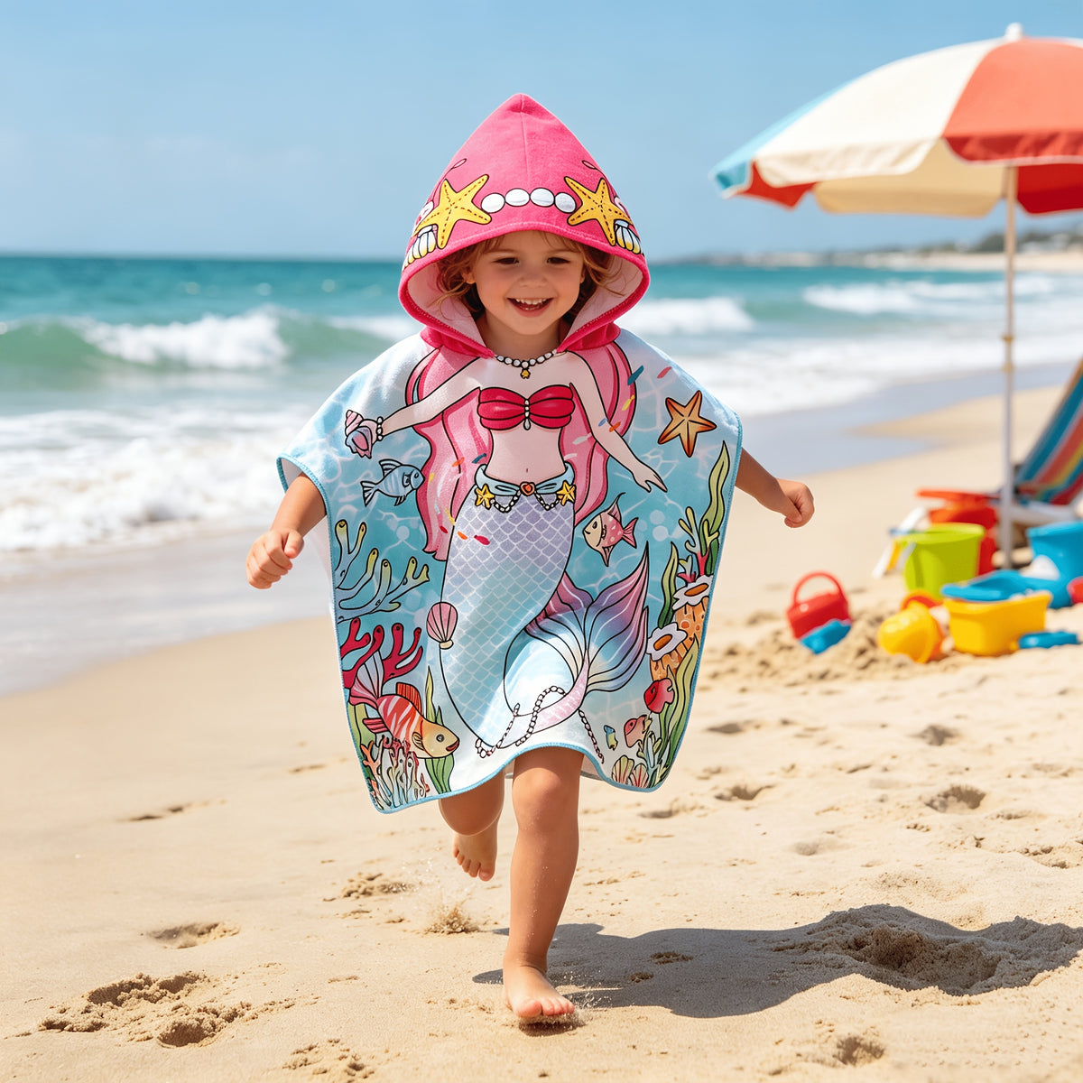 Serviettes de plage capuche pour bébé — Monptitlou Image