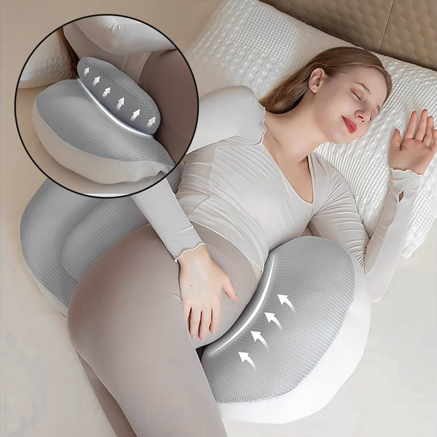 Oreiller de Maternité Ergonomique Ajustable 2-en-1 pour Dormir sur le — Monptitlou
