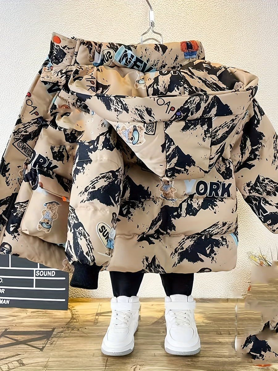 Nouveau manteau pour garçons, vêtement d'hiver épais mi-long — Monptitlou