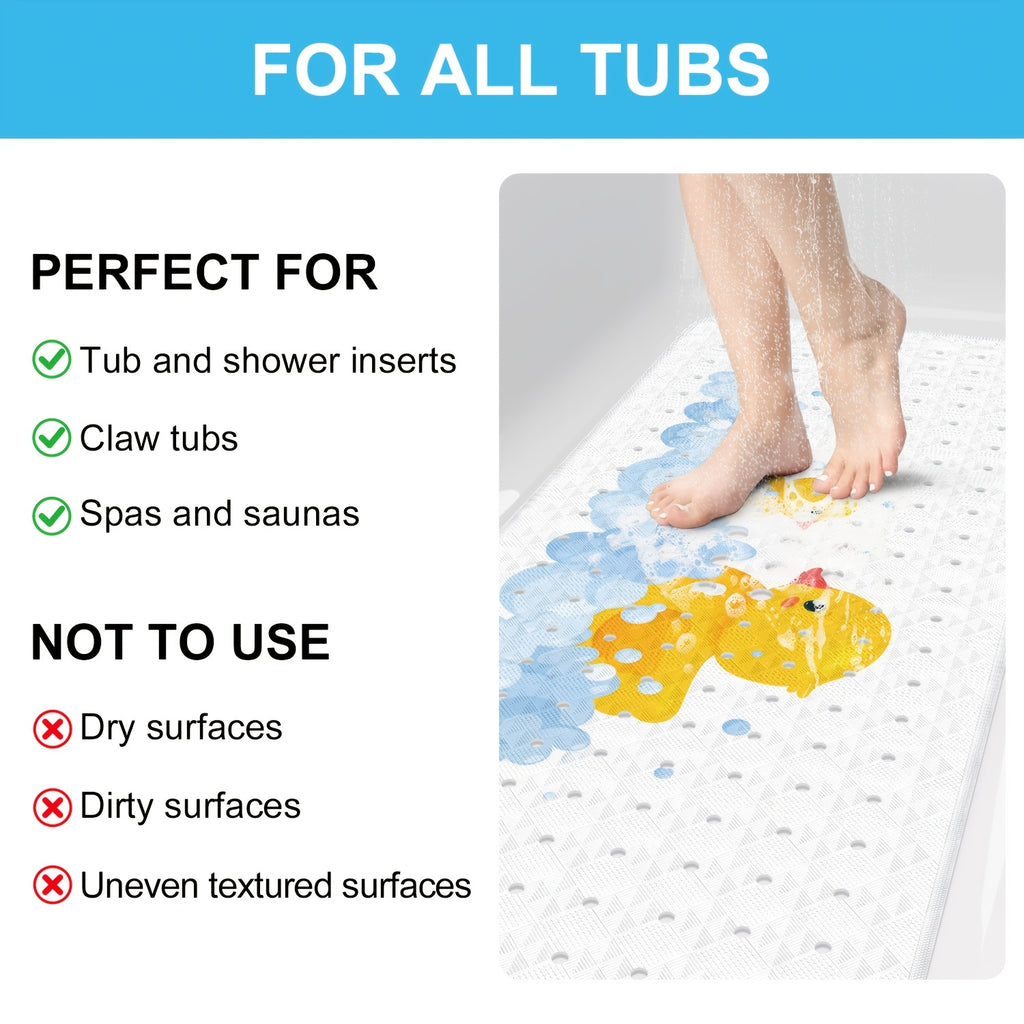 1 tapis antidérapant pour baignoire avec rainure — Monptitlou