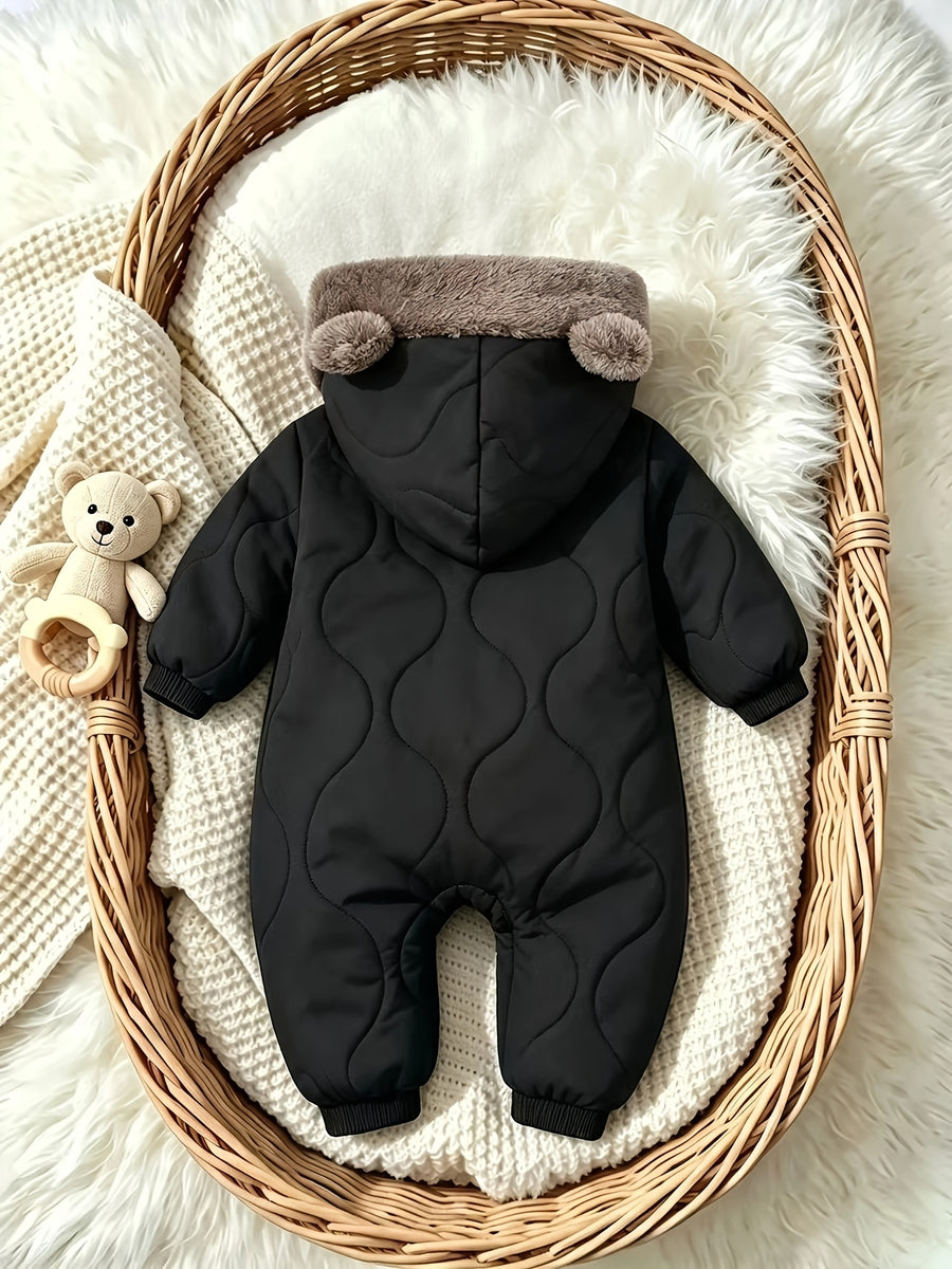 Combinaison bébé d'hiver à oreilles d'ours en relief — Monptitlou