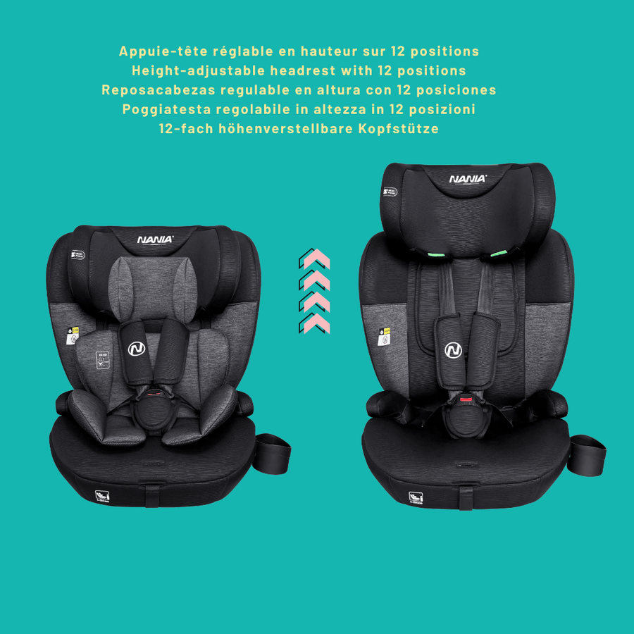 Siège auto bébé évolutif 76-150 cm, 15 mois à 12 ans — Monptitlou