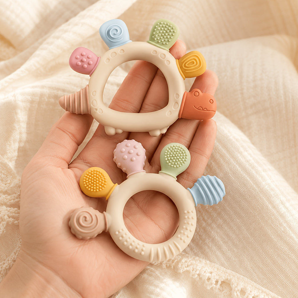 Anneaux de dentition pour bébé en silicone mignons — Monptitlou