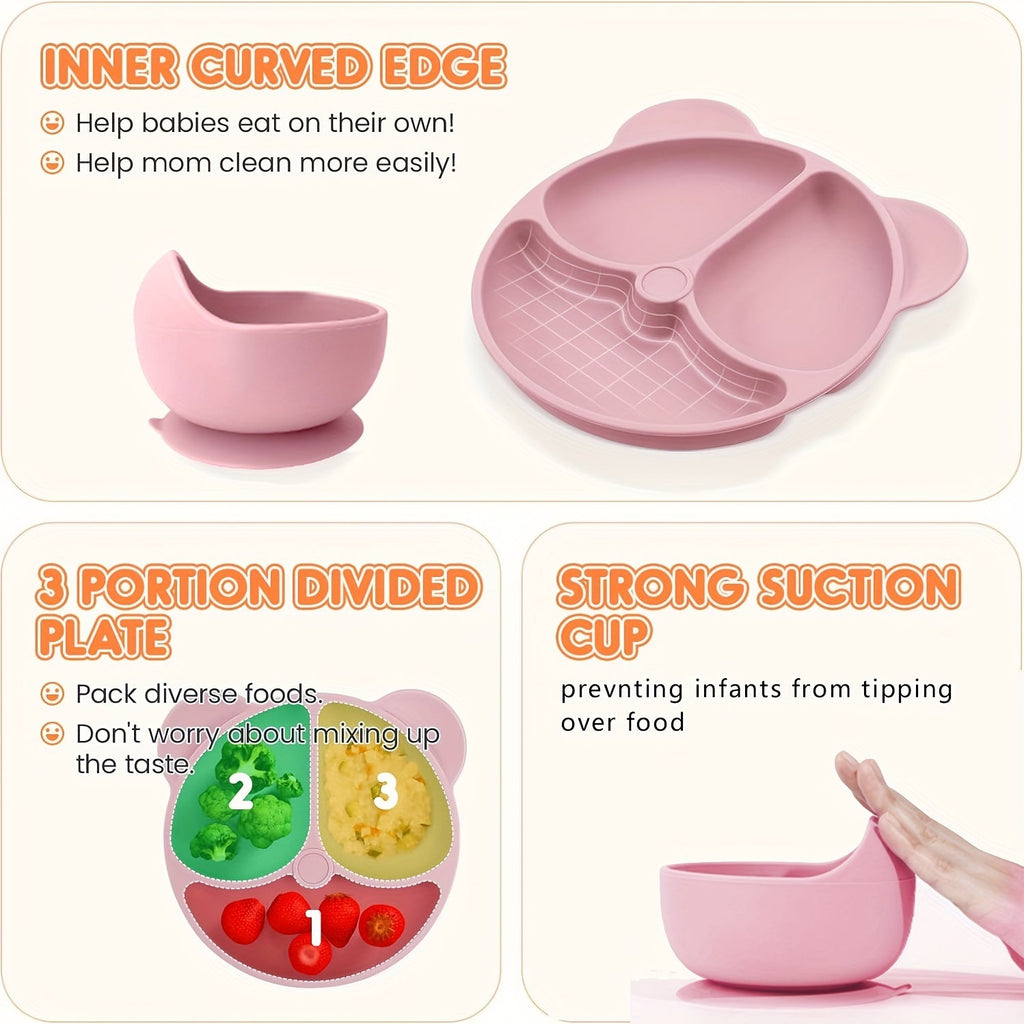 Ensemble d'alimentation pour bébé en silicone, 10 pièces — Monptitlou