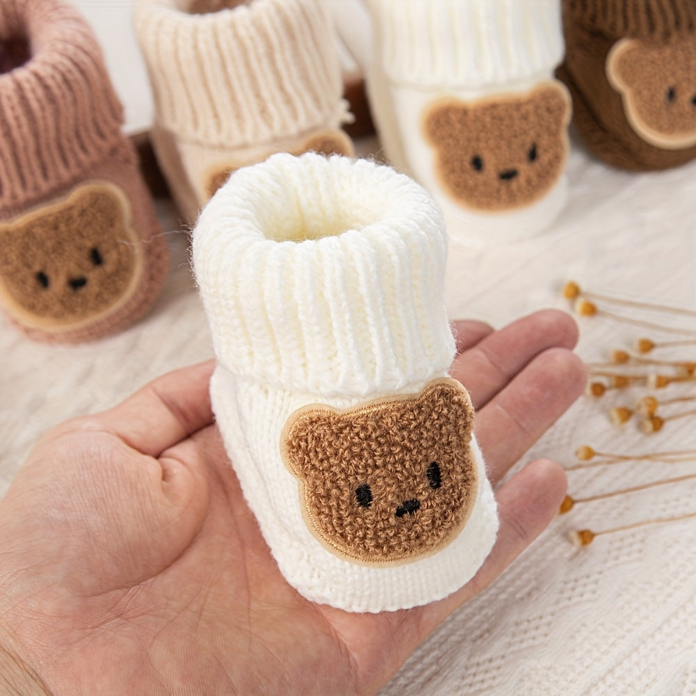 1 Paire d'Adorables Chaussettes en Tricot Ours pour Nouveau-nés — Monptitlou