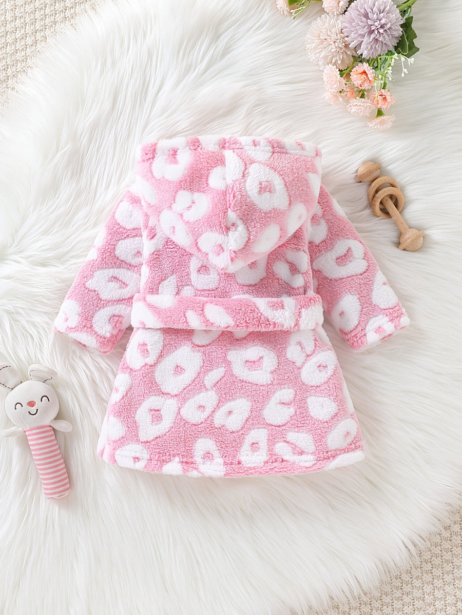 Haut à capuche unisexe pour bébé, imprimé léopard, automne et hiver — Monptitlou