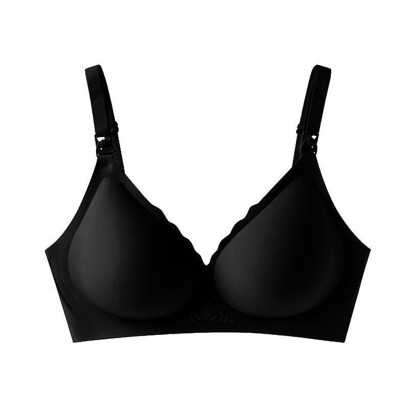 Ensemble 3 pièces Soutien-gorge d'allaitement couleur unie Bord volant — Monptitlou